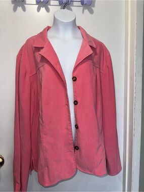 Sag Harbor Coral Button-Front Blazer Jacket